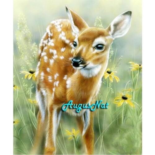 Sika deer diamond painting full round animal wall art deocr 5d diamond dots picture crystal embroidery stickers needlework gift
