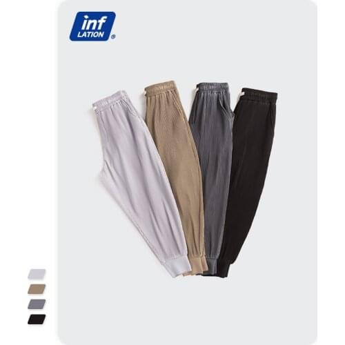 INFLATION Men Hip Hop Pants Streetwear 2021 Spring Summer Koean Style Cool Harem Pants Men Casual Loose Fit Trousers 3777S21