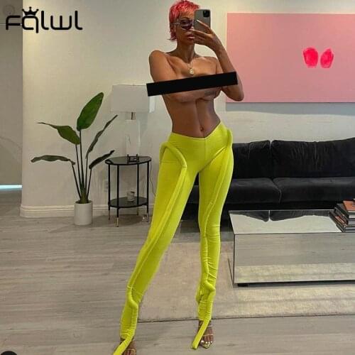 FQLWL Summer Bodycon Streetwear Women Pants 2021 Soild High Waist Pants Fashion Skinny Pants Design Casual Trousers Female