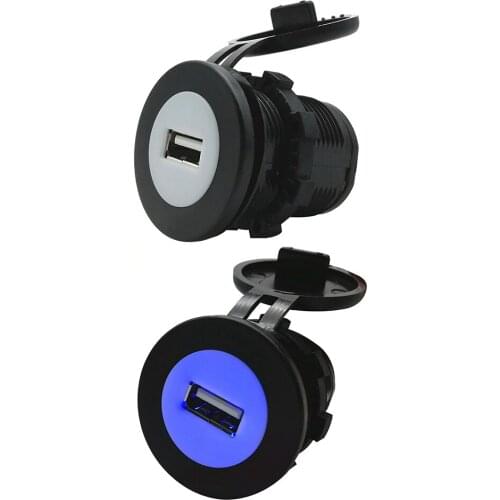 Quick Charge 3.0 36W Car Dual USB Charger QC3.0 Waterproof with Voltmeter Switch for 12V/24V Motorcycle ATV Boat Marine RV