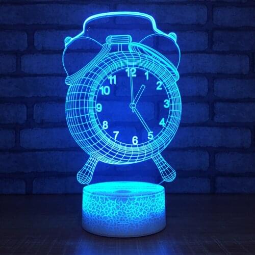 Clock Model 3D LED Night Light Remote Control 7 Color Change usb Desk Table Lamp Bluetooth Speaker Mood Lamp Kids Birthday Gift