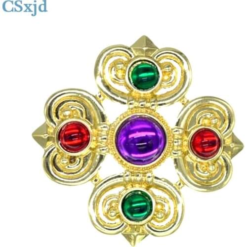 CSxjd Vintage Colored resin gem pearl brooch earrings exquisite women elegant Jewelry