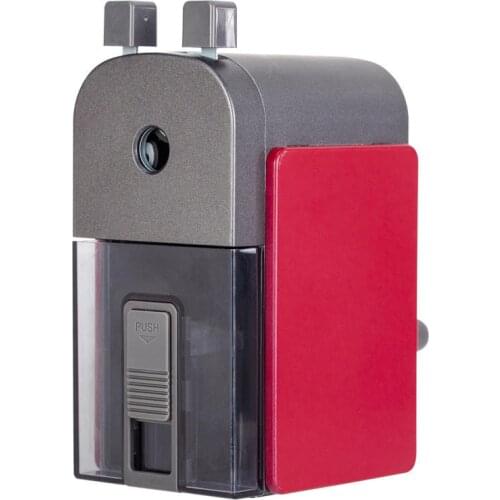 Deli 71150 2 Holes Metal Manual Pencil Sharpener Hand Crank Pencil Cutter Students Stationery Office School Supplies