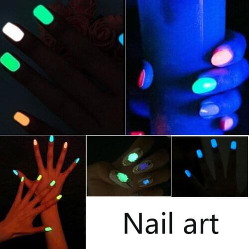 50g Fluorescent Nail Glitter Super Bright Glow-in-the-Dark Luminous Powder Glow Pigment Nail Art