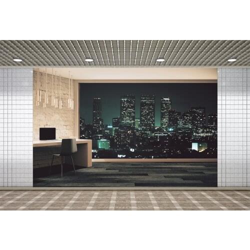 Lyavshi Night Scenery City Building Sofa Interior Room Decro French Window Photozone Photographic Backdrops Photo Background