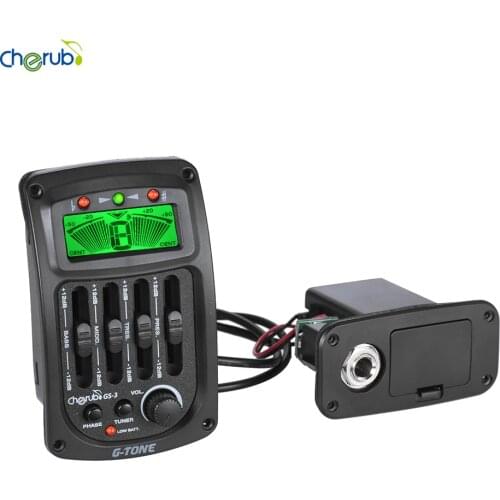 Cherub GS-3 Acoustic 4-Band EQ Equalizer Guitar Preamp Piezo Amplifier with Tuner and Phase Function LCD Display