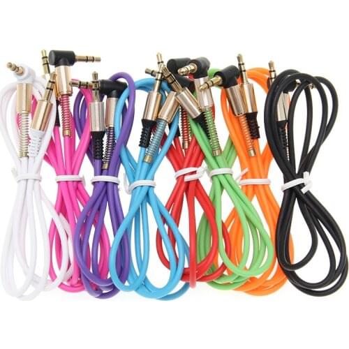 Good Quality 3.5mm Connector Audio Cable for IPhone Car Headphone Speaker Wire Line Aux Cord Bend-to-Straight Line 100pcs/lot