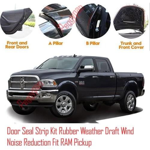 Door Seal Strip Kit Self Adhesive Window Engine Cover Soundproof Rubber Weather Draft Wind Noise Reduction Fit For RAM Pickup