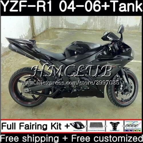 Body Stock black For YAMAHA YZF R 1 YZF-1000 YZF 1000 YZF R1 2004 2005 2006 15HC.20 YZF1000 YZF-R1 04 06 YZFR1 04 05 06 Fairing
