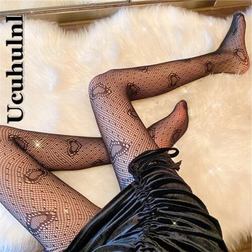 Summer Japanese Love Pantyhose Woman Gothic Rose Flower Vine Fishnet Lace Tights Retro Black Trousers Bottoming Stockings