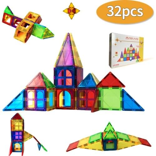 Magnetic Building Blocks Bricks Model With Magnetic Construction Set Color Window Magnet Educational Toys for Children