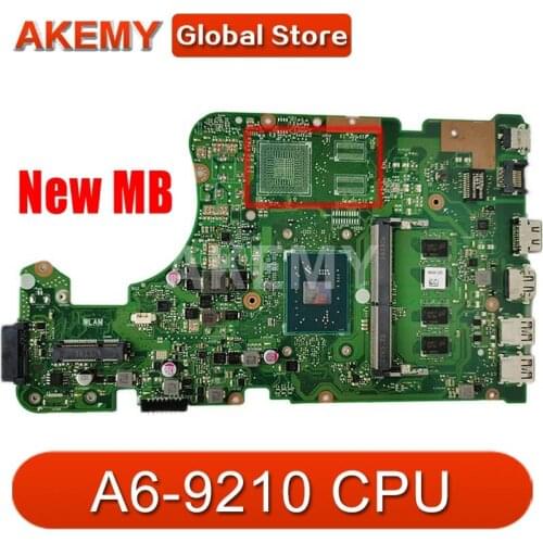 Akemy X555BA MB._4G/A6-9210 MainBoard For ASUS X555BA X555BP X555B X555QG X555QA X555Q Laptop Motherboard 90NB0D20-R00040