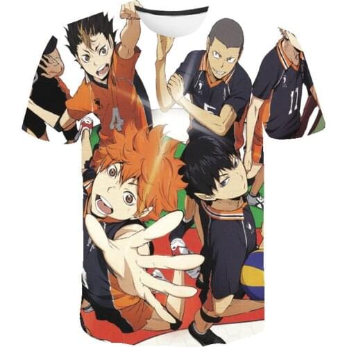 New hot selling mens 3D printed volleyball youth casual hip-hop casual T-shirt boys and girls 0-neck tops