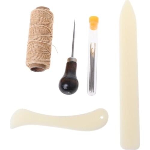 New 11 Pieces Bookbinding Kit Starter Tools Set Bone Folder Paper Crafts Sewing