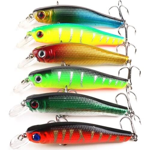 HENGJIA 6PCS Bass Minnow Fishing Lure Kit 8cm 9g Fishing Lures Minnows Wobblers Crankbait Artificial Bait With Hook Leurre Pesca