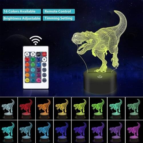 Dinosaur Night Light 3D Led Triceratops Boy Bedroom Desk Lamp Creativity Gift Tyrannosaurus Neon Sign