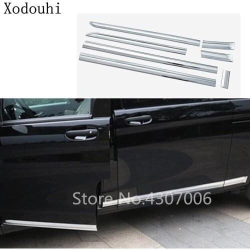 Car Door trim Strip Molding ABS chrome Stream lamp panel bumper 7pcs For Mercedes Benz Vito W447 2017 2018 2019