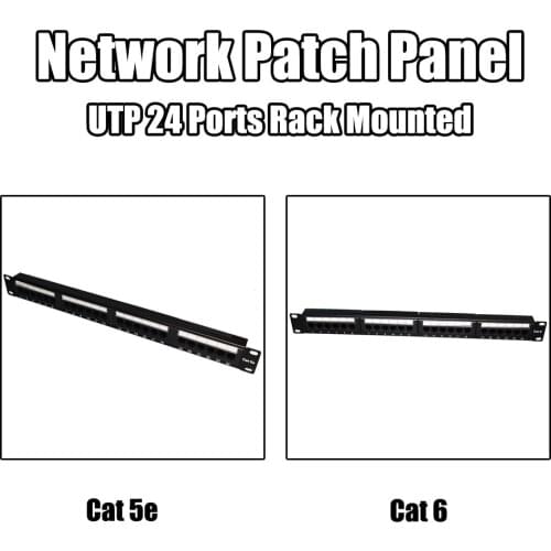 24 Ports UTP Cat 5e/Cat 6 Patch Panel Networking RJ45 Wall Mounted Fluke Passed 19 inch Rack Mounted