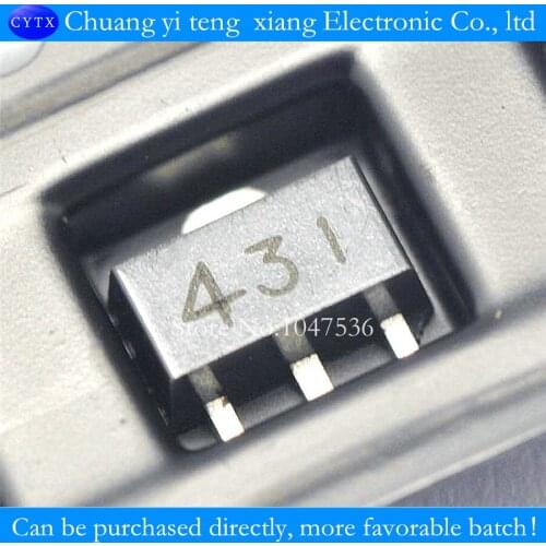 Patch regulator triode TL431 431 SOT89 regulator tube (100PCS/lot)