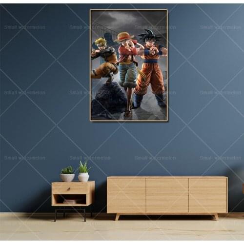 Anime Dragon Ball Goku Naruto One Piece Luffy Poster Canvas Painting Mural Living Room Kids Bedroom Home Wall Decoration