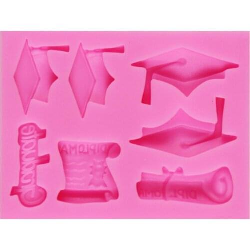 DIY Graduate Silicone Molds Bachelor Cap Fondant Mold Party Cake Decorating Tool Candy Clay Chocolate Gumpaste Mould Accessories
