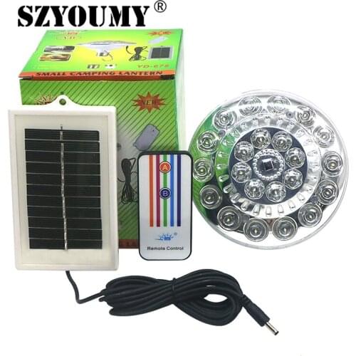 SZYOUMY 20pcs Outdoor/Indoor 22LED Solar Light Outdoor Yard Hiking Camping Tent Remote Control Hanging Lamp