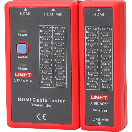UNI-T UT681HDMI Cable Tester Network Cable Tester LED Status Display HDMI/MINI-HDMI Line Detector