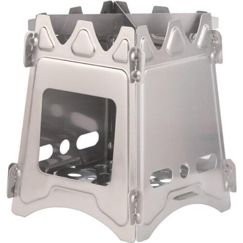 Outdoor Lightweight Camping Wood Stove Portable Outdoor Folding Titanium Wood Stove Burning Picnic Alcohol Wood Stove Hiking