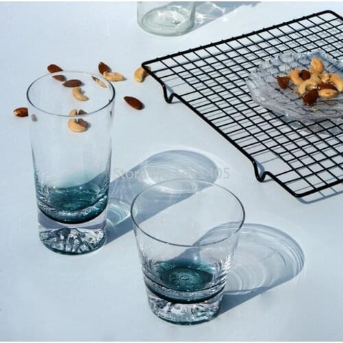 Japanese Style Creative Home Snow Mountain Cup Fuji Mountain Cup Glass Ink Blue Iceberg Cup Lemon Cup Glass Drink Cup