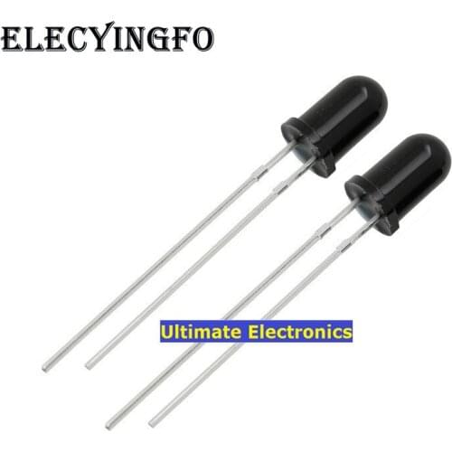 20PCS 5mm Infrared Emission Tube Infrared launch Tube Infrared Receiving Tube F5 Round Head LED Type 940nm