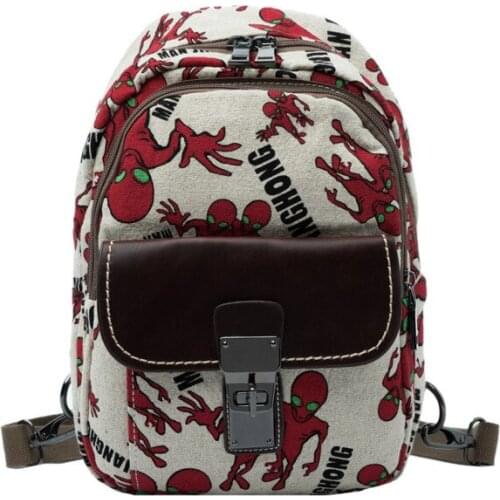 2021 Ins Mini Cotton Fabric Backpack Women Kawaii Small Bookbags Preppy Daily Female