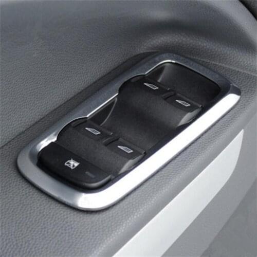 4Pcs/set Window Lift Switch Sticker Interior Door Button Trim Cover For Ford Fiesta 3/Ecosport/MK7 Decoration Accessories