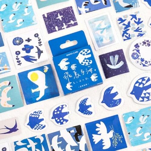 46P Asuka and The Sea Series Stationery Sticker Scrapbooking Seal Creative DIY Diary Journal Decorative Adhesive Paper Supplies