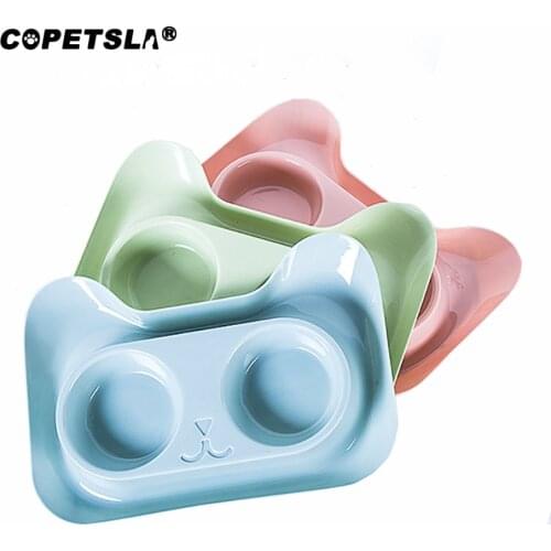 Copetsla Antislip Double Dog Bowl With Silicone Mat Durable Stainless Steel No Spill Pet Feeding Bowl Drinking Water Food Feeder