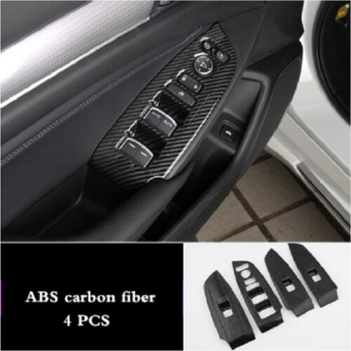 For Honda Accord 2018-2021 10th Car carbon fiber Handrail lifting panel Window Control Panel Glass Lift Switch frame decoration