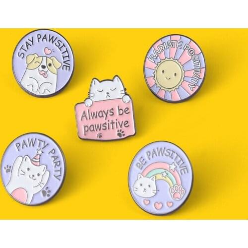 Cute Cartoon Cat Enamel Pin For Friends Funny Lapel Pin Badges Women Brooch Top Accessories Jewelry Gifts For Couples Wholesal