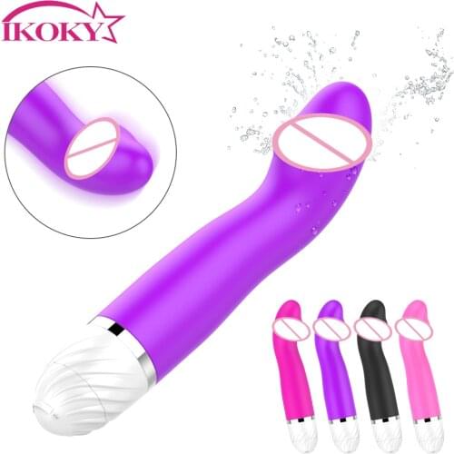 IKOKY Dildo Vibrator Female Vagina Clitoris Massager Strong Vibration AV Stick G-spot Stimulate Waterproof Sex Toys for Women