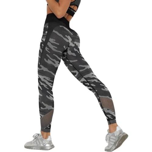 Yoga Pants Camouflage High Waist Push Up Hips Tights Sexy Women Fitness Capri Pants Gym Sport Yoga Leggings