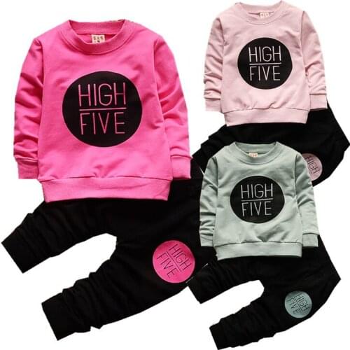 Newborn Girls Clothing Sets Spring Autumn Toddler Boys Clothes Casual Children Clothing Kids Sweatshirts +Pants 2PCS Baby Suit