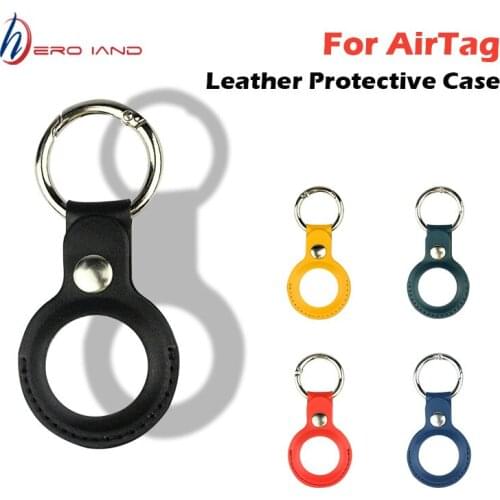 For Apple Airtags Leather Case Keychain Protective Sleeve For Airtag Tracker Locator Device Anti-lost Case For airtag llavero