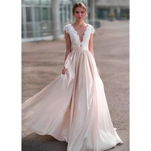 Lace Appliques Wedding women Dresses 2019 New Design Illusion Back Bride Dress Long Train Dress White/Ivory tailored