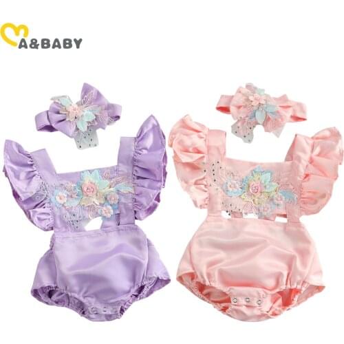 Ma&Baby 0-18M Princess Newborn Infant Baby Girl Romper Flower Pearl Backless Jumpsuit Overalls Birthday Party Costumes Clothing