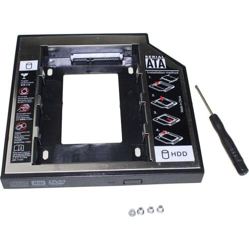 Original Universal 2nd HDD Caddy 12.7mm 2.5" SATA 3.0 SSD Case Hard Disk Drive Enclosure +LED Indicator for Laptop CD-ROM