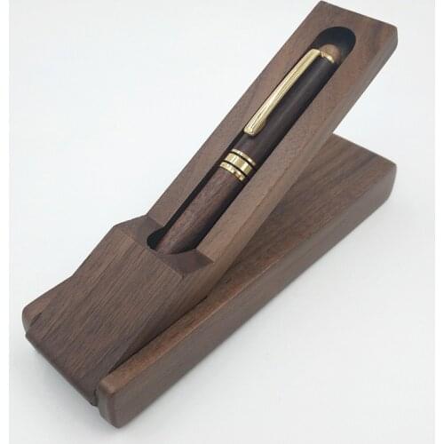 Luxury Handmade Walnut Wooden Fountain Pen Writing Pump Pen Signature pen Set for bussiness and school as gifts