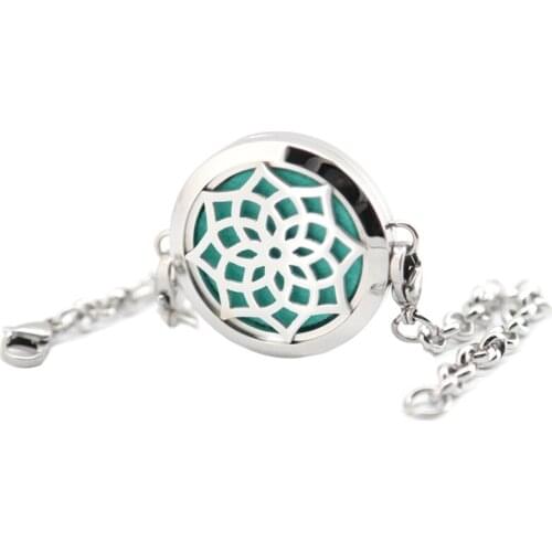 Silver Jewelry lotus flower Aromatherapy Essential Oils Stainless Steel Perfume Diffuser Locket bracelet(length7-8")