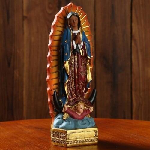Beautiful Our Lady of Guadalupe Virgin Mary Statue Sculpture Resin Figurine Gift Xmas Display Decor Ornament