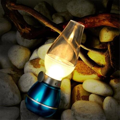 LED Night Light Blow-control Lamp Night Dimmable With Switch Retro Kerosene Lamp Bedside Table For Home Bedroom Decor