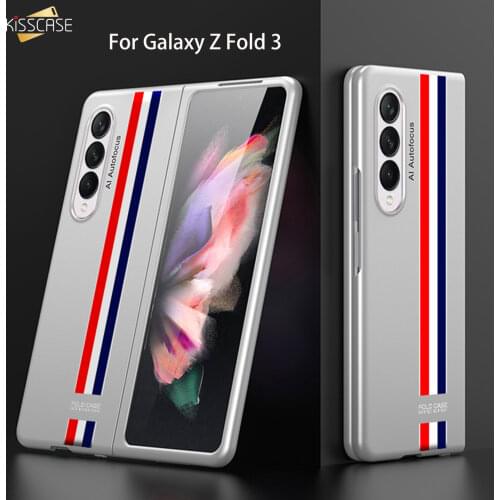 Kisscase Ultra-thin Phone Case for Samsung Galaxy Z Fold 3 Full Protection Thin Business Case Anti-fall Protective Cover