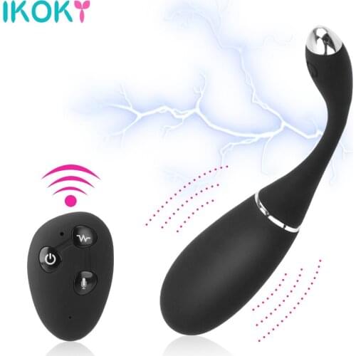 IKOKY Electric Shock Vibrator Sex Toy for Women Wireless Remote Vibrator Clitoris Stimulator Panties Vibrating Egg Voice Control