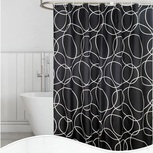 Waterproof Shower Curtain Geometric Printed Bathroom Curtains Thicken Mildew Proof Bathtub Partition Bath Curtain With Hooks